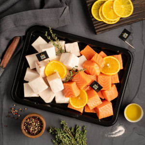 Шашлык из лосося и масляной рыбы для жарки